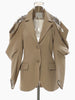 Women Off Shoulder Chain Big Size Blazer Lapel Long Sleeve Loose Fit Jacket Tide Spring Autumn 1DE9885