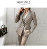 Korean Autumn Winter 3 Pieces Set Women Contrast Blazer + Vest And Simple Pants Casual Simple Office Lady Pants Suit