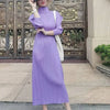 Pleated Half High Collar Batwing Sleeve Women's Dress Chic Elastic Loose Casual Famale Clothes 2DB4324