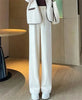 Winter Warm Thicken Lambwool Fluff Wide Leg Pants Women Korean Casual Snow Wear Pantalone Baggy Plush Fleece Spodnie