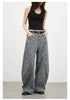 Women Jeans Loose Casual High Waist Wide Leg Denim Pants Paisley Female Trousers Spring Autumn