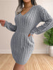 Women Sweater Dresses Cocktail V Neck Knitted Dress Sweater Sheath Dress