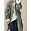 Lazy Loose Stand Up Collar Long Ttrench Coat For Women Spring Autumn Casual British Style Windbreaker Overcoat