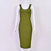 Yellow U Neck Striped Bandage Dress Evening Backless Sexy Bodycon Women Dress Party Celebrity Vocation Dresses
