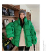 Winter Women Parkas Warm Down Cotton Coats Bubble Jacket Thick Knitted Loose Puffer Coat Stand Collar Female Outwear