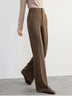 Wool Blend Flare Pants Women Winter Thick Warm Trousers High Waist Office Lady Casual Pants 144K57322