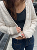 Twisted Flower Knitted Cardigan Sweater Women Autumn Long Sleeve Hooded Zipper Short Coat Streetwear Sweaters Y2K Tops