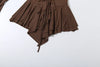 Irregular Hem Dress Women Tierred Y2K Flare Sleeve V-Neck Bandage Stretch Elegant Birthday Party Chic Hipster Bodycon
