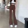 Woman High Waist Vintage Flare Jeans Female Elastic Bell Bottom Pants Girls Black Brown Deep Blue Light Blue Denim Trousers