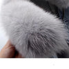 Winter Denim Jacket With Women's Fleece Warm Cowboy Coat Detachable Imitation Fox Rabbit Fur Inner liner Short Denim Jacket