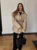 Solid Oversized Tie-waist Cropped Trench Coat Women Drop Shoulder Outerwear Lady Spring Modern Edgy Streetwear Coat