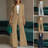 Spring Autumn Women Outfits Office 2 Piece Sets Elegant Long Sleeve Blazer Pant Sets Solid OL Work Tracksuit