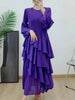Spring Ruffles Pleated Dress Women Round Neck Flare Sleeves Loose Chic Long Length Female Party Clothes 2DA3391
