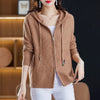 Women Knitted Sweater Cardigan Jacket Solid Hooded Zipper Sweater Coat Female Knitwear Casual Tops Female Jackets