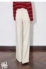 Women Casual Pants Autumn and Winter Mid Waist Workwear Style Straight Woolen Pants