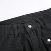 Metal Button High Waisted Straight Leg Jeans Drop Crotch Trousers Streetwear Hip Hop Y2K Cargo Denim Pants for Women
