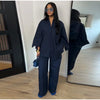 Navy Blue Bubble Tie Waist Maxi Dress Loose Flared Long Sleeve Spring Modest Women Shirt Dress Elegant Lady Vestidos