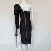 Bodycon Women Dress Sexy One Shoulder Long Sleeve Orange Black Blue Bow-Knot Wedding Evening Party Dresses Vestido