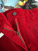 Retro Red Mid-Waist Wide-Leg Straight Corduroy Long Pants For Women Autumn Winter