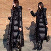 Winter Over The Knee Warm Jacket Hooded Outwear Female Parka Thick Down Cotton Padded Women Long Cotton Bread Coat 4XL
