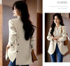 Spring Autumn Women Split Fork Blazer Coat Advanced Ladies Solid Color Tops Overcoat Female Long Sleeves Suit Jacket