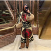 Vintage Ethnic Geometric Print Coat Women Belted Waist Faux Fur Cuff Patchwork Open Front Maxi Robe Autumn Winter Chic Cardigan