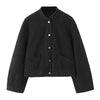 Women Autumn Elegant Bomber Jacket Loose Versatile Single-Breasted Pocket Casual Jacket Woman Street Style Short Coat