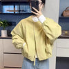 Korean Version Simple Women's Round Neck Solid Color Short Coat Spring Female Casual Loose Jacket Joker Little Overwear