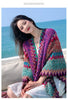 Ethnic Style Cape Oversized Sweater Jacket Women Loose Patchwork Warm Long Scarf Knitted Cardigan Woman