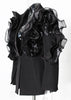 Spliced Mesh Ruffles Casual Blazer For Women Lapel Long Sleeve Tide Loose Fit Jacket Spring Autumn A165