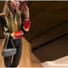 Embroidery Napoleon Short Jacket Women Single Breasted Long Sleeve Coat Spring Female Street Contrast Outerwear