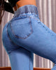 Jeans Women Flare Pants Strecth High Waist Washed Distressed Skinny Vintage Pockets Buttons Trousers Streetwear Denims