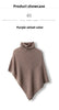 Cozy Solid Color Turtleneck Poncho Soft Loose Fit Cashmere Pullover Thin Warm Bat Sleeve Pullover for Women