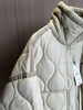 Quilted coat for women Quilted Jacket With Ties beige drawstring high neck pocket clip cotton jacket for women