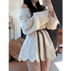 Off Shoulder Pullover Women Long Sweater Dress Autumn Elegant Knitted Long Sleeve Loose Casual Solid Tops Sweet Knitwear