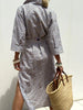 Autumn Long Sleeve Shirt Dress Elegant Belt Long Dress For Women Print Button Lapel Neck Casual Dresses Robe Femme