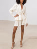 High Street Designer Runway Suit Set Women's Batwing Sleeve Diamonds Rhinestone Beaded Belted Blazer Shorts Set 2pcs