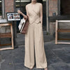 Women Pant Sets Irregular Buttons Vests Wide Leg Trouser Pant Suits Stylish Elegant 2pcs Outfit Streetwear Office Tops