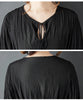 Irregular Black Vintage Pleated Dresses For Women Loose Casual Long Sleeve Midi Dress Clothing Spring Autumn