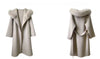 French Lazy Autumn Winter Hooded Double Faced Cashmere Coat Mid Length Real Fox Fur Collar Wool Warm Coat Women