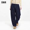 Women Jeans Washed Curved Barrel Loose Draping Wide Leg Autumn Retro Street Style Denim Bottoms Daily Wear