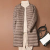 Long Duck Down Jackets Women Ultra Light Coat WinterCasual Slim Black Thin Autumn Parkas ED2071