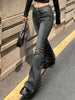 Women Flare Stretch Moustache Jeans Skinny Bell Bottom High Waist Gray Denim Pants Lady Classic Y2K Punk Long Trousers