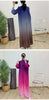 Prom Dress For Women Gradient Long Sleeves Maxi Pleated Print Dresses Spring Female Clothing 2DA3612