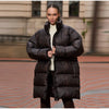 Printed Women's Winter Jacket Hooded Mid Length Padded Coat Belted Waist Padded Coat Vintage Leopard Print Winter Warm Wear