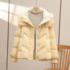 2026New Winter Hooded Down Cotton-Padded Jacket Women's Loose All-Match Thicken Warm Parkas Short Coat Female Casual Ladies Tops
