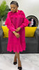 African Women's Pleated Dress Stereo Flower Loose Large Size Stretchy Temperament Long Dress Middle East Wrinkle-Free