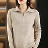 Autumn Winter Long Sleeved Knitted Cardigan Woman Zipper Casual Knitting Sweater Jacket Female Knitwear Top