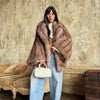Women's Elegant Fake Fur Jacket Winter Sleeve Bell Lapel Long Sleeve Coat Daily High Street Lady Outwear