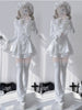 Gothic Vintage Girl Slim Patchwork Dress Women High Street Lace Skinny Long Sleeve Dresses France Sweet White Clothing